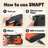 SNAPT™ Screen-Free Digital Camera – Retro Film Look | 6 Colours